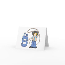 Cowboy Roper 5th Birthday Invitation cards