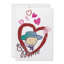 Cowboy Rusty  Be Mine Party Invitation