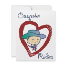 Cowboy Rusty's Cowpoke Rodeo Party Invitation
