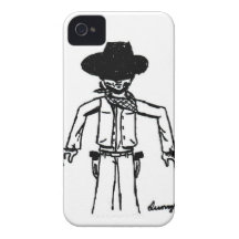Cowboy Sketch iPhone 4 Barely There Case iPhone 4 Case-Mate Cases