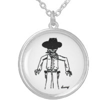 Cowboy Sketch Necklace