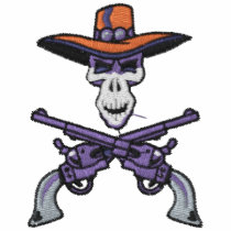 Cowboy Skull And Guns Embroidered Shirt