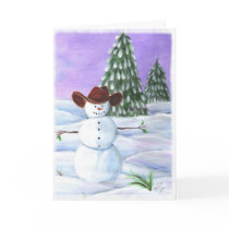 Cowboy Snowman Christmas Card