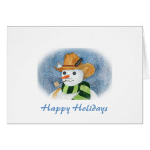 Cowboy Snowman Greeting Card