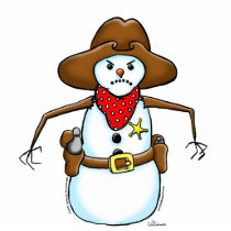 cowboy snowman photo sculptures