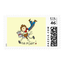 Cowboy Stick Figure Tshirts and Gifts Postage Stamp