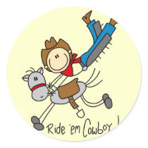Cowboy Stick Figure Tshirts and Gifts stickers