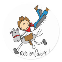 Cowboy Stick Figure Tshirts and Gifts stickers