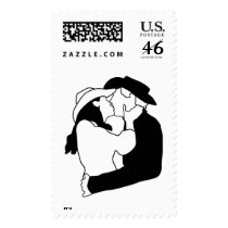 Cowboy Theme Wedding Postage Stamp
