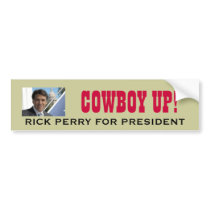 Cowboy Up PERRY For President Bumper Sticker