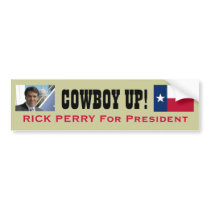 Cowboy Up Rick PERRY 2012 Bumper Sticker