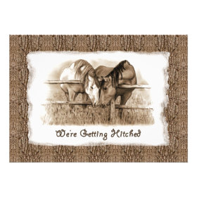 Cowboy Wedding Invitation: Getting Hitched: Horses