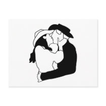 Cowboy Wedding Kiss postcards