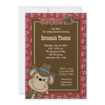 Cowboy Western Monkey 5x7 Baby Shower Invitation