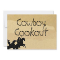 Cowboy Western themed buckskin Party Invitations