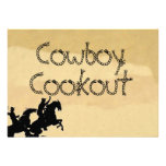 Cowboy Western themed buckskin Party Invitations