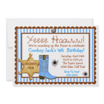 Cowboy  Wild West  Birthday  Invitations