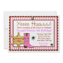 Cowboy  Wild West  Birthday  Invitations