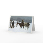 Cowboy Winter Greetings With Old Painting cards