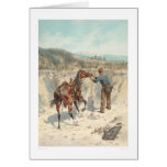Cowboy with horse in Arroyo... (1324) Card
