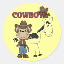 Cowboy With Horse Tshirts and Gifts Round Sticker