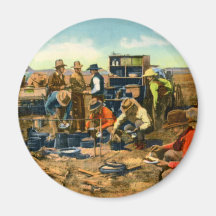 Cowboys at the Chuck Wagon Magnet