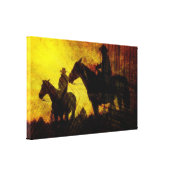 Cowboys on Horseback Wrapped Canvas Print