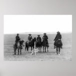 Cowboys Roping a Gray Wolf: 1887 posters