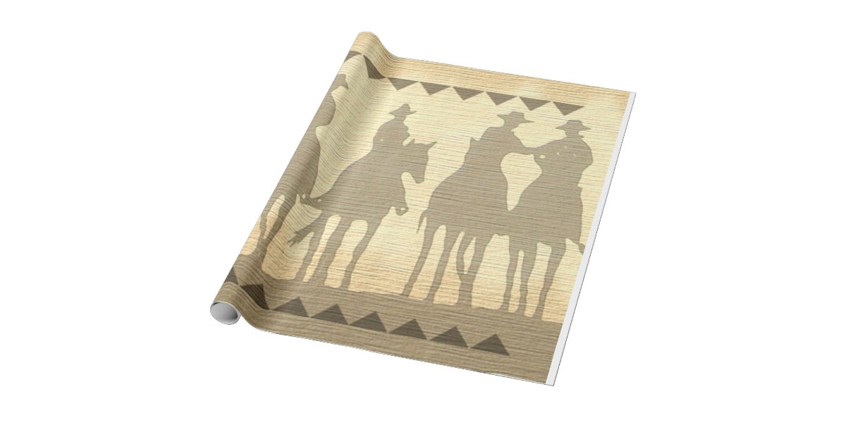 Cowboys western roundup southwest wrapping paper Zazzle
