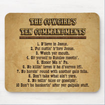 Cowgirl 10 Commandments MOUSEPAD by RealPotential Cowgirl 10 Commandments MOUSEPAD