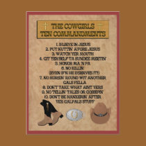 Cowgirl 10 Commandments POSTCARD