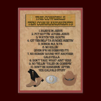 Cowgirl 10 Commandments POSTCARD postcards