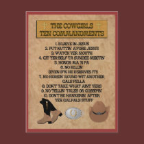 Cowgirl 10 Commandments POSTCARD