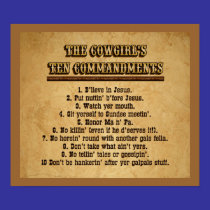 Cowgirl 10 Commandments Poster posters
