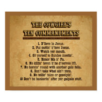 Cowgirl 10 Commandments Poster posters