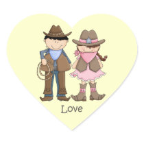 Cowgirl and Cowboy Couple in Love Stickers
