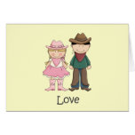 Cowgirl and Cowboy in Love Greeting Card