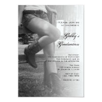 Cowgirl and Fence Barn Party Graduation Invitation