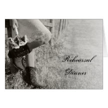 Cowgirl and Sunflowers Rehearsal Dinner Invite Card
