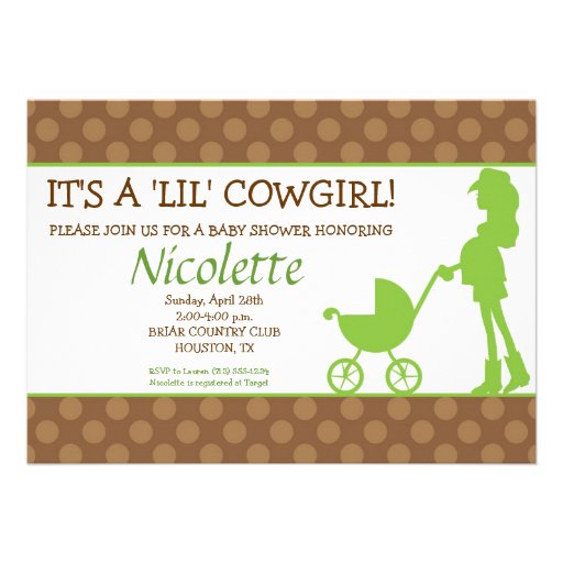 Cowgirl Baby Shower Invitation