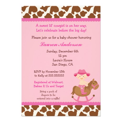 Cowgirl Baby Shower Invitations