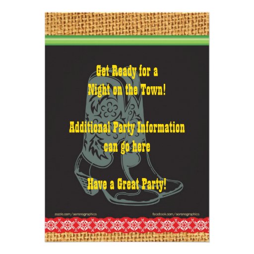 Cowgirl Bachelorette Party Invitation