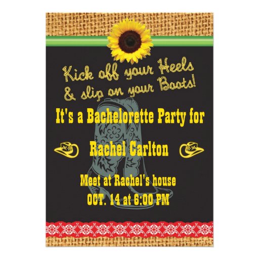 Cowgirl Bachelorette Party Invitation