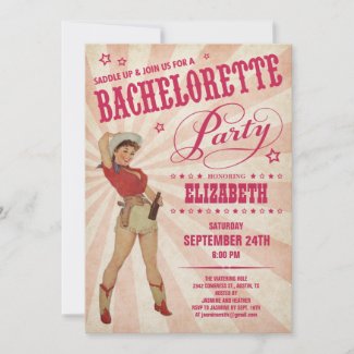 Cowgirl Bachelorette Party Invitations