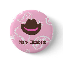 Cowgirl  Birthday Favor Button