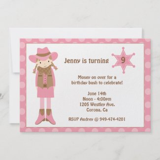 Cowgirl Birthday Invitation invitation