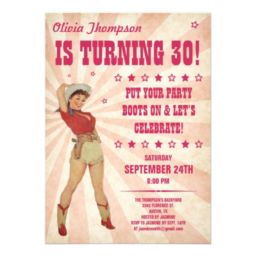 Cowgirl Birthday Invitations