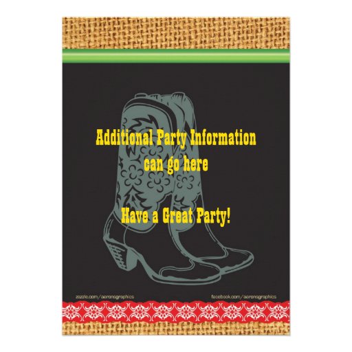 Cowgirl Birthday Party Invitation