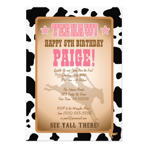 Cowgirl Birthday Party Invitation