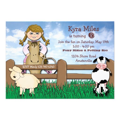 Cowgirl Blonde Farm Invitation